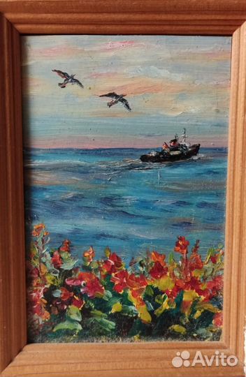 Картина «Маки у моря», масло