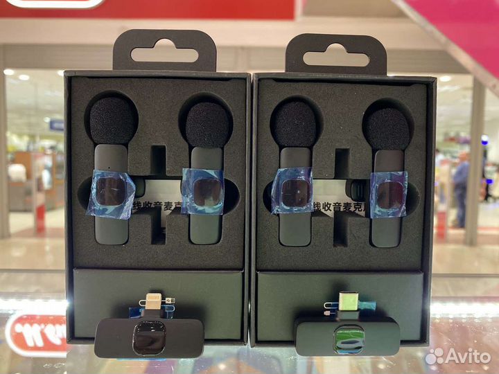 Петличный микрофон 2в1