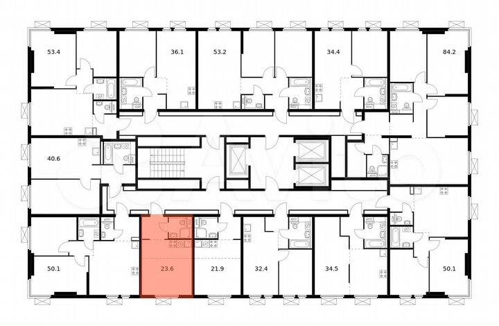 Квартира-студия, 23,6 м², 13/22 эт.