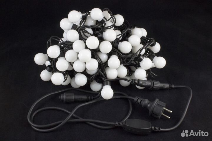 Гирлянда нить шарики уличные, соединение до 50м