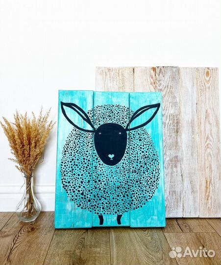 Картина в скандинавском стиле на досках