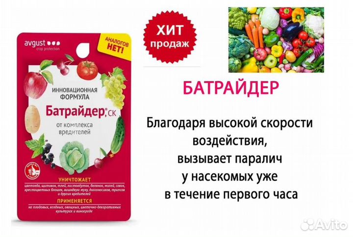 Средство от комплекса вредителей Батрайдер, 10 мл