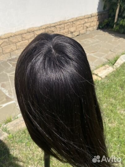 Накладка из натуральных волос с челкой