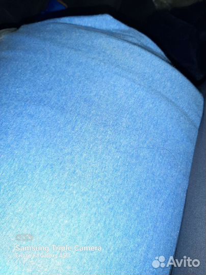 Рулон Ткани интерлок серо- синяя