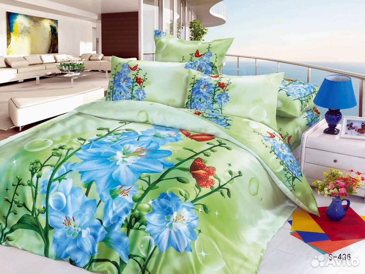 Новое постельное белье из шелка Лен(евроразмер)