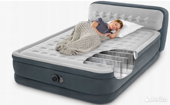 Двуспальная надувная кровать 152х236х86 см,Intex