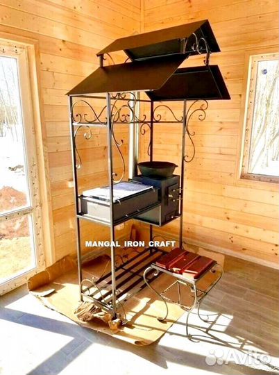 Мангал с печкой под казан