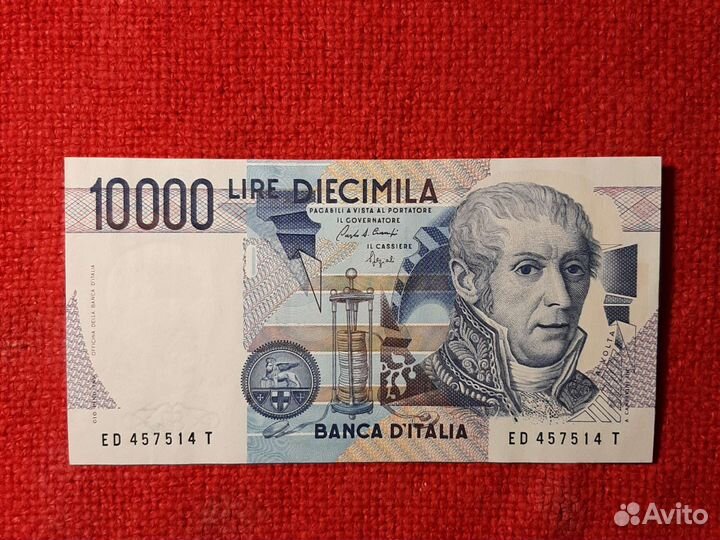 Банкнота Италия 10000лир 1984 год (хf)
