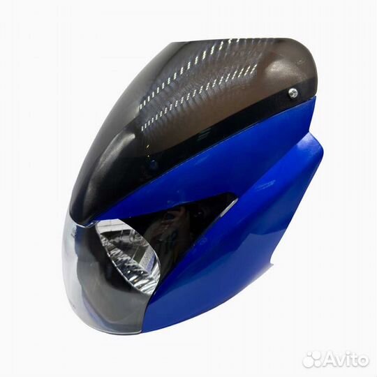 Фара на мопед Альфа Спорт синий, спортивный обтека