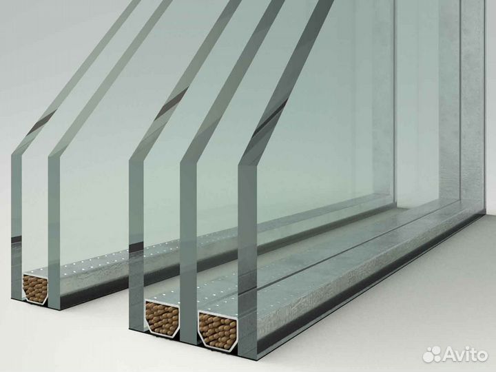 Ремонт окон, стеклопакет триплекс RAL9345