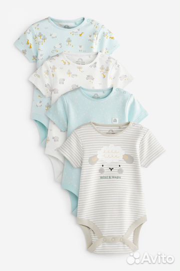 Новые боди Next 56 62 овечка 4шт