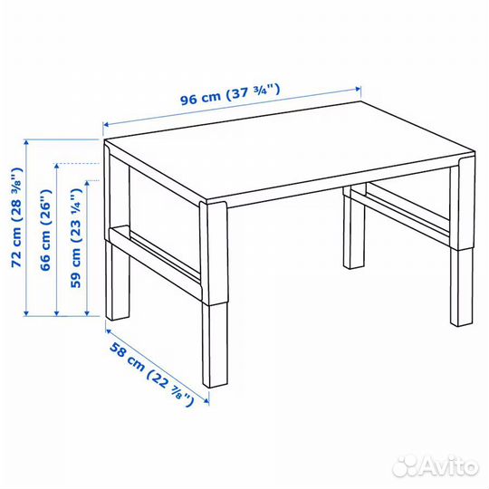 Стол IKEA Pahl (Поль) 96x58 с меняющейся высотой