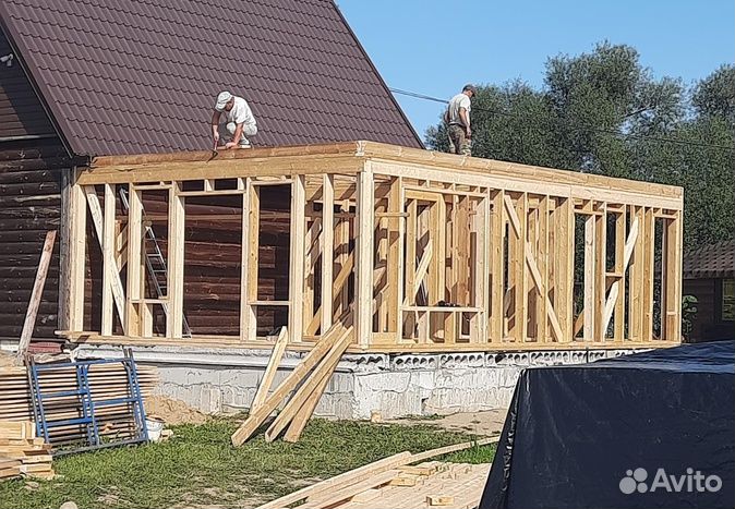 Строительство пристройки веранды беседки навеса