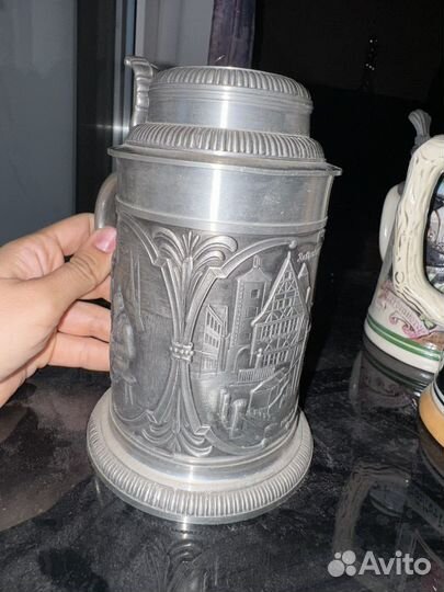 Пивная кружка оловянная