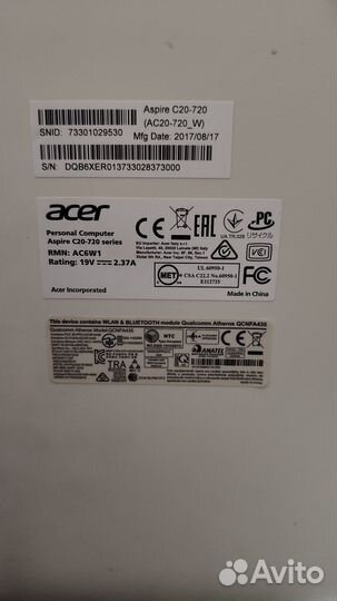 Моноблок acer PC Aspire C20-720 series
