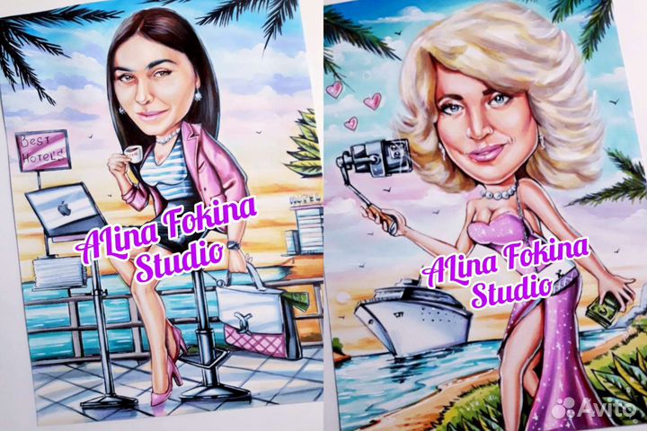 Шарж, Портрет по фото. Шаржист на праздник