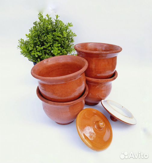 Керамические глиняные горшки для запекания декор