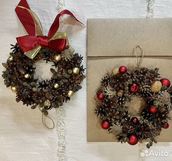 Новогодний венок ручной работы