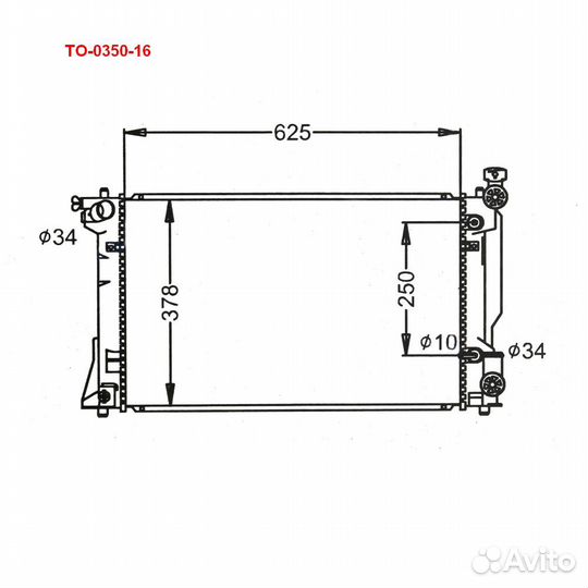 Радиатор Toyota avensis 2003 TO-0350-16-K (GSP)