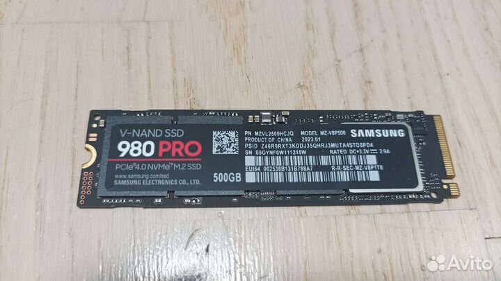 SSD диск NVMe Samsung 980 PRO 500Gb новый