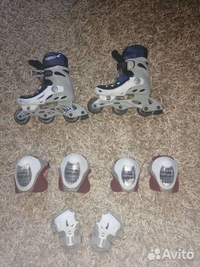 Коньки роликовые раздвижные размер 31-34