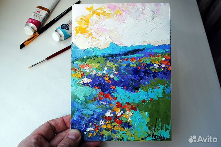Авторская картина пейзаж Картина с природой 20х15