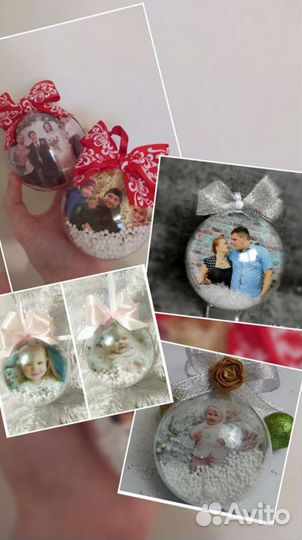 Елочные шары с фото или с декором