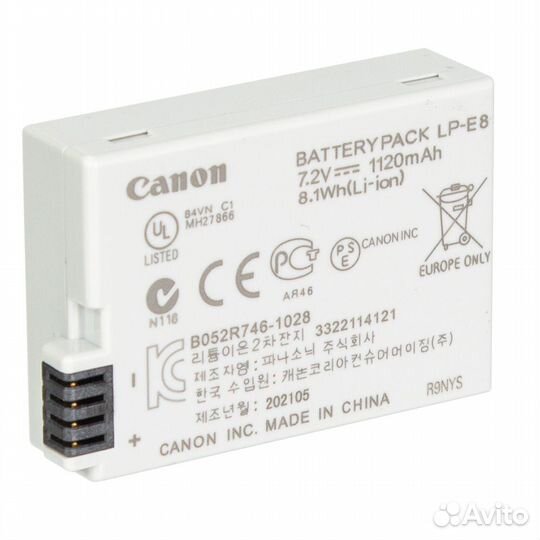 Аккумулятор Canon LP-E8 для Canon EOS 650D, 600D