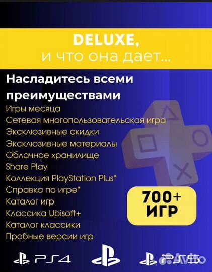 Подписка PS Plus deluxe 12 месяцев