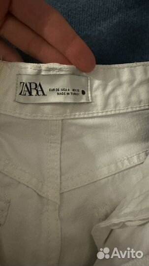 Джинсы zara белые 36