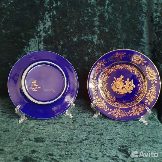 Набор из двух тарелок и вазы, фарфор, Limoges, Фра