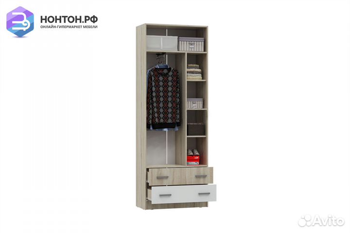 Шкаф Мартина 2-дверный белый / дуб сонома