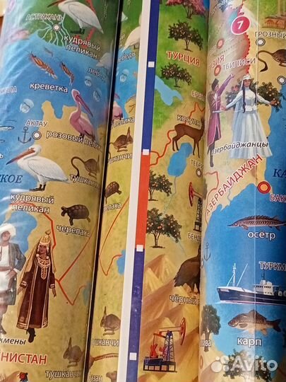 Карты Росси физические, детские в ассортименте