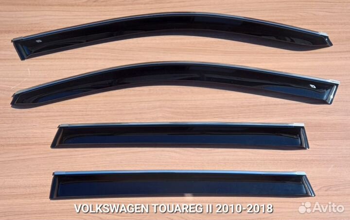 Дефлекторы окон с хромом VW Touareg II 2010-2018