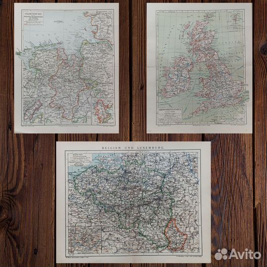 15 Антикварных географических карт 1895