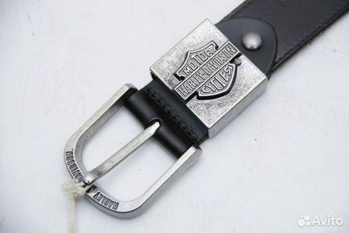 Ремень кожаный harley davidson hd/54 (чёрно-коричн