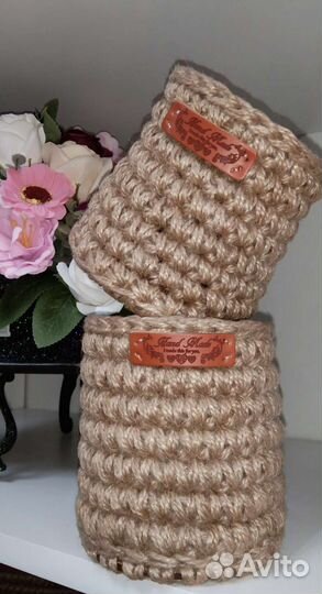 Корзины вязаные из джута
