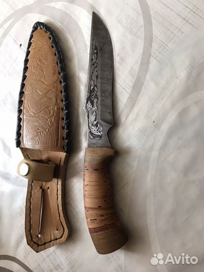 Нож охотничий из дамасской стали