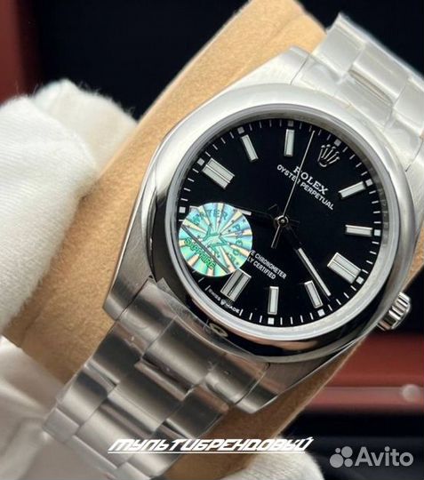 Мужские часы Rolex Oyster Perpetual черные