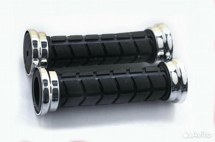 Ручка Вело руля резиновые хромированный ободок