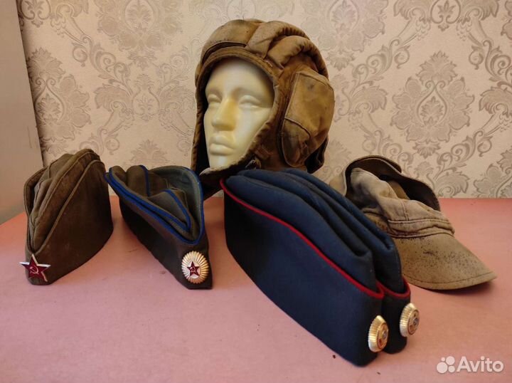 Шлем танкиста пилотки фляжка СССР