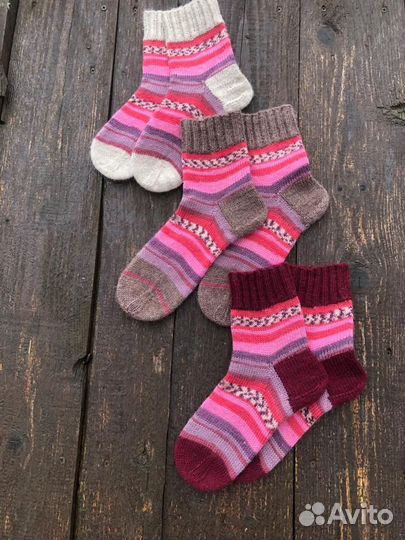 Носки женские шерстяные ручной работы