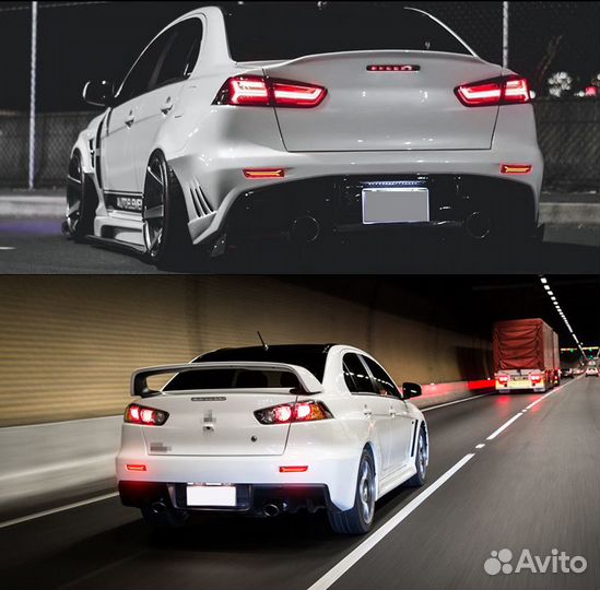 Светящиеся катафоты заднего бампера Lancer 10