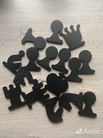 Шахматные фигуры магнитные из фанеры соб. пр-во