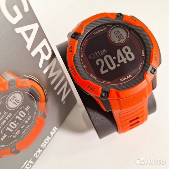 Часы Garmin Instinct 2X Solar Flame Red идеал