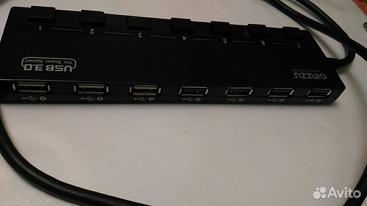 Разветвитель USB ginzzu GR-388UAB 7 портов