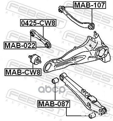 Сайлентблок задн. продольн. рычага L/R MAB-CW8