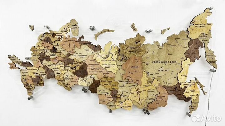 Карта мира на стену с подсветкой