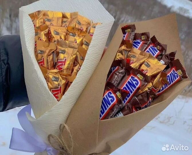 Сладкие букеты из шоколада, зефир и тд