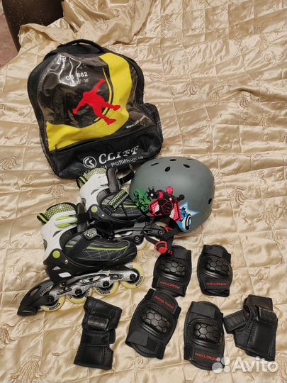 Ролики р. 30-33, шлем, защита